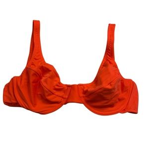 Venus Orange Underwire Unlined Soft Cup Adjustable Swim Bikini Top D Cup